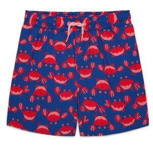 New Wonder Nation Quick Dry Swim Short, Crabs, Blue And Red, Size 3T